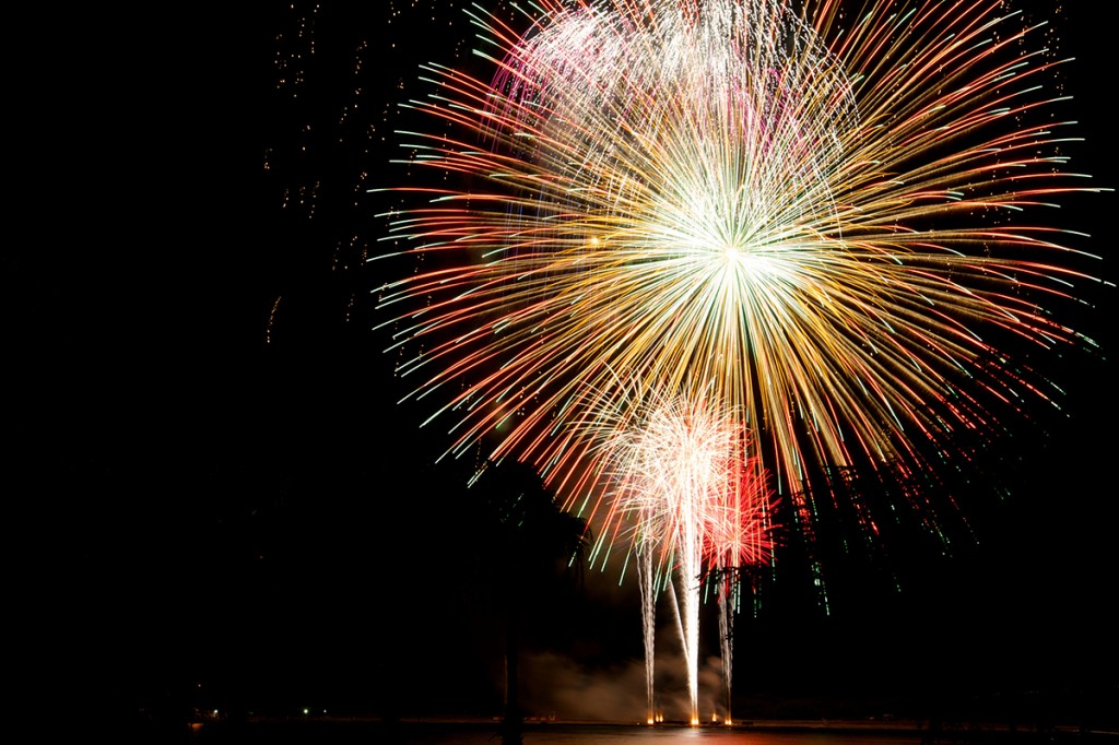 The July 4th fireworks show at Hickam AFB.